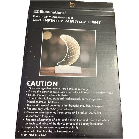 EZ-Illuminations LED Infinity Mirror Light Moon With Timer Battery Operated Fun - Picture 4 of 8